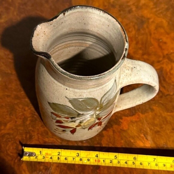Colin Kellam Studio Pottery Stoneware Speckled Floral Pitcher Jug - Picture 7 of 7